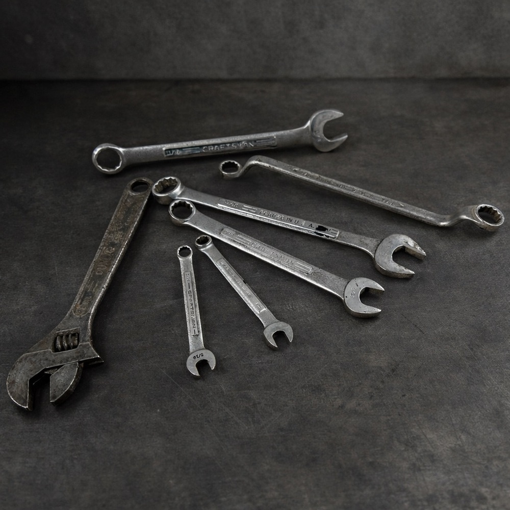Vintage Craftsman USA Forged Wrench Lot + Dunlap Adjustable Sears Tools